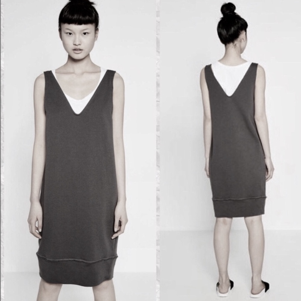 Zara Trafaluc Charcoal Sleeveless Sweater Midi Dress Size Small NWT